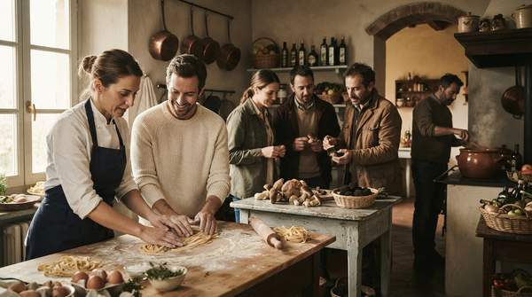 Editorial illustration for From Cooking Classes to Truffle Hunts: The Three Faces of Experiential Culinary Tourism